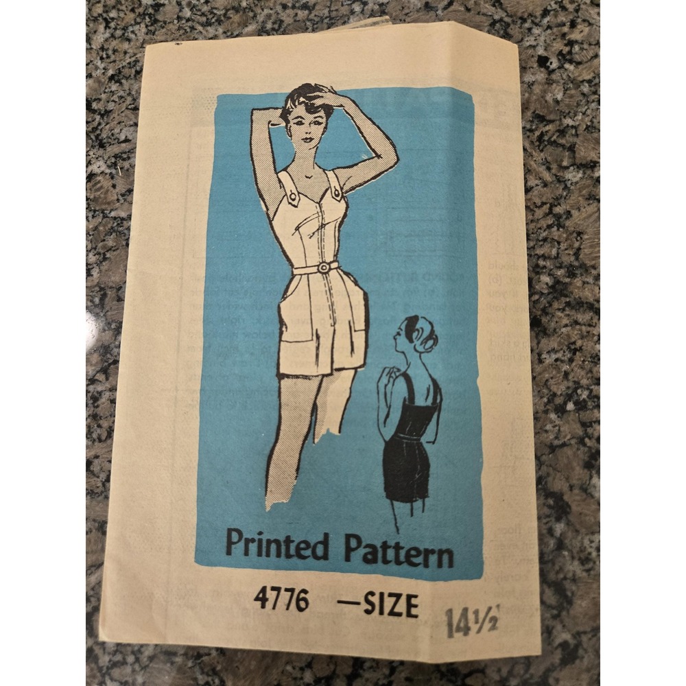 Vintage Anne Adam's Sewing Pattern 4776 Romper/Playsuit